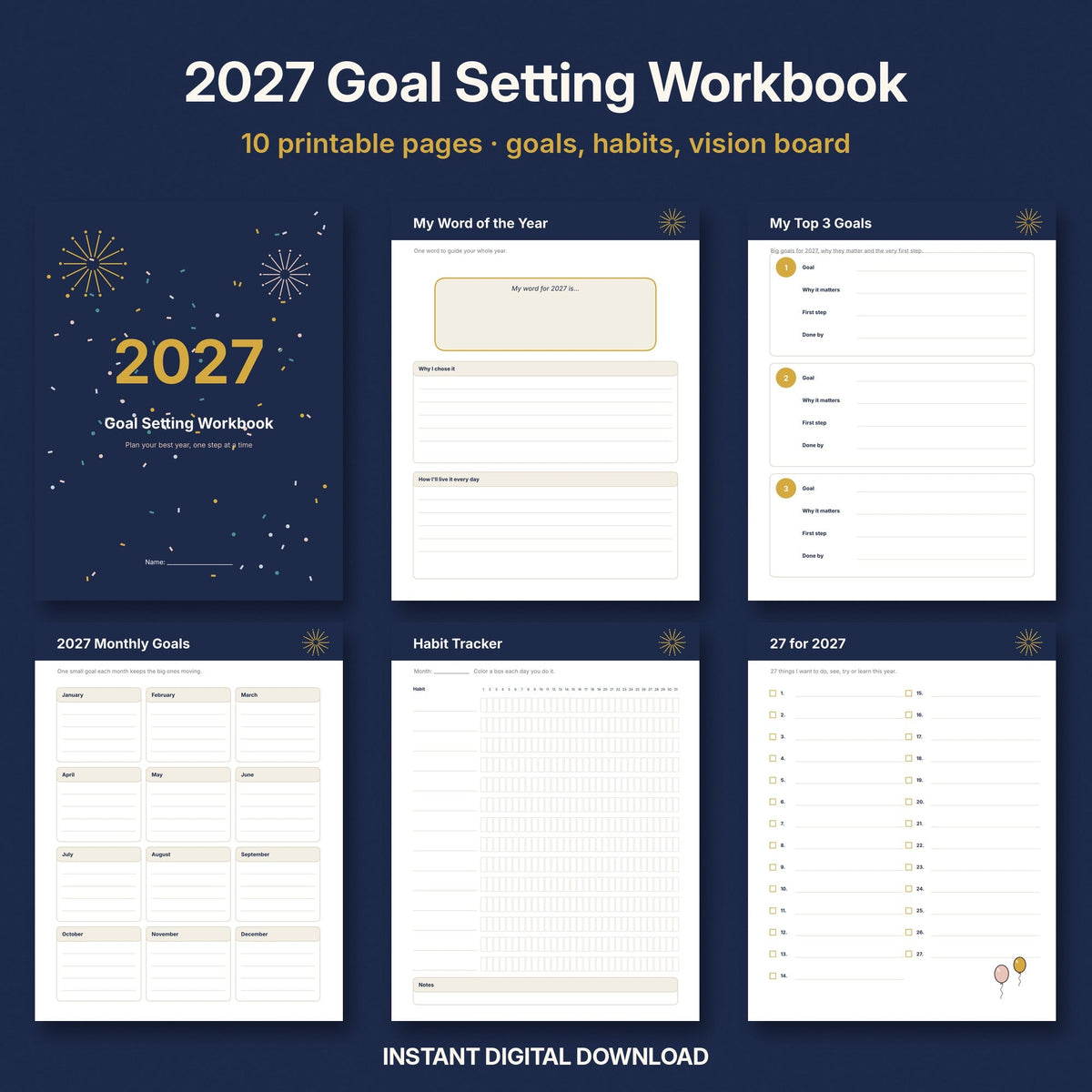 Printable goal setting workbook for adults