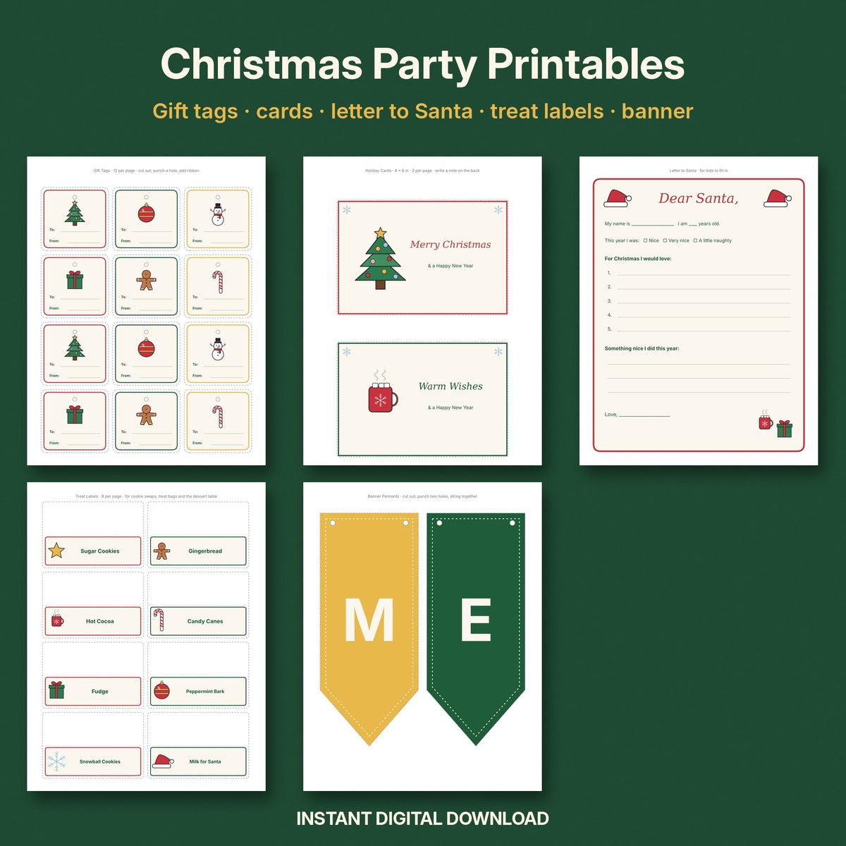 Christmas party printables kit