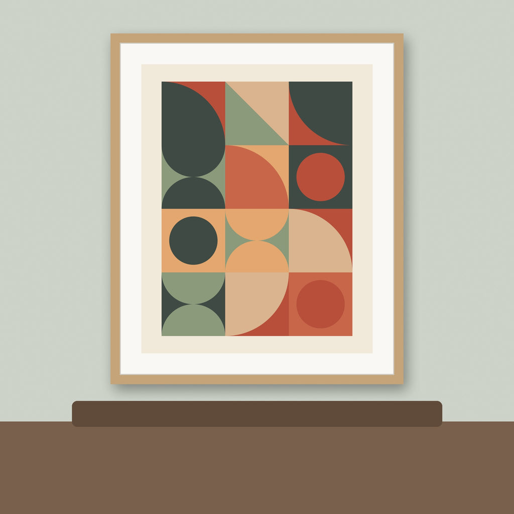 Modern Boho Wall Art Set of 5 | Printable Mid-Century Prints in Earth Tones