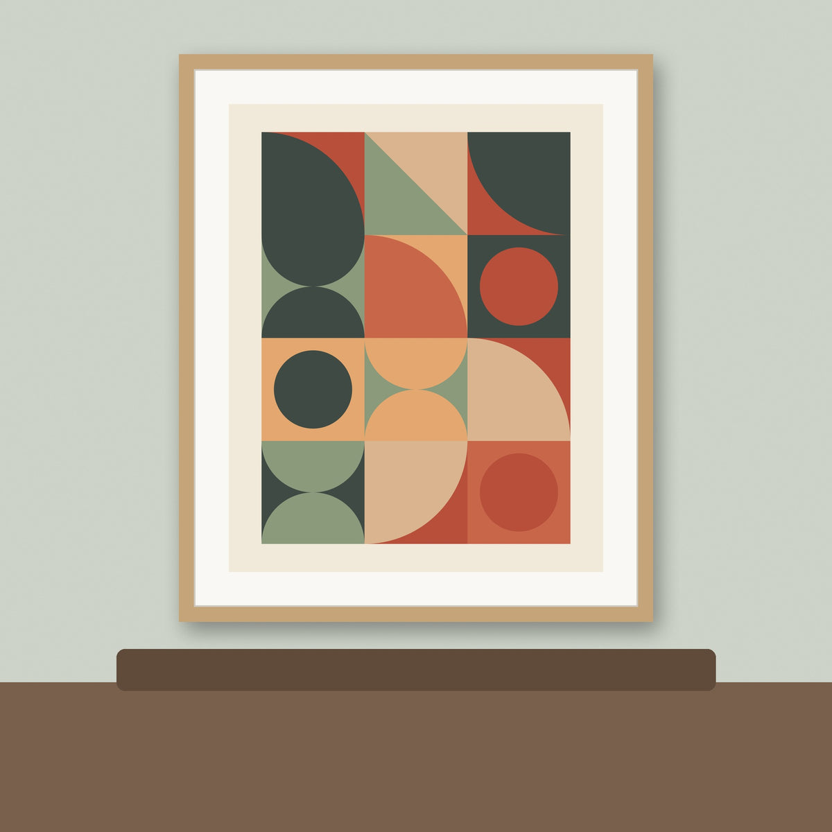 Modern Boho Wall Art Set of 5 | Printable Mid-Century Prints in Earth Tones