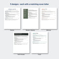 All five resume template designs side by side