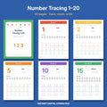 Number Tracing Worksheets 1–20 | Printable Counting & Writing Practice