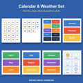 Classroom Calendar & Weather Set | Month Headers, Days, Date Cards & Weather Cards