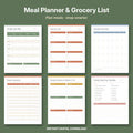 Meal Planner & Grocery List Printable | Weekly & Monthly Meal Plan, Pantry Inventory