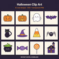 Halloween Clip Art Bundle | 12 Cute SVG & PNG Designs