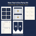 New Year's Eve Party Kit | Countdown Bags, Bingo, Resolution Cards & Banner Printables