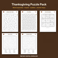 Thanksgiving Puzzle Pack | Word Search, Mazes & Sudoku with Answer Keys
