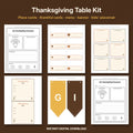Thanksgiving Table Printables Kit | Place Cards, Thankful Cards, Menu, Banner & Kids' Placemat