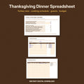 Thanksgiving Dinner Planner Spreadsheet | Turkey Calculator & Cooking Schedule (Excel & Google Sheets)
