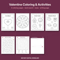 Valentine's Day Coloring & Activity Pages | Coloring, Word Search, Maze for Kids