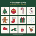 Christmas Clip Art Bundle | 12 Cute Holiday SVG & PNG Designs