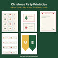 Christmas Party Printables Kit | Gift Tags, Holiday Cards, Letter to Santa, Treat Labels & Banner